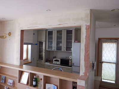 リビング側 工事の様子2